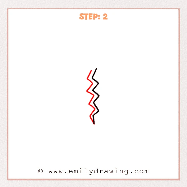 how to draw a broken heart - Step 2